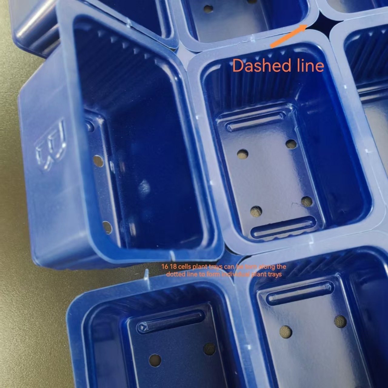 Customized Single Plant Plastic Seedling Tray PS Square Hole Disposable Seedling Trays