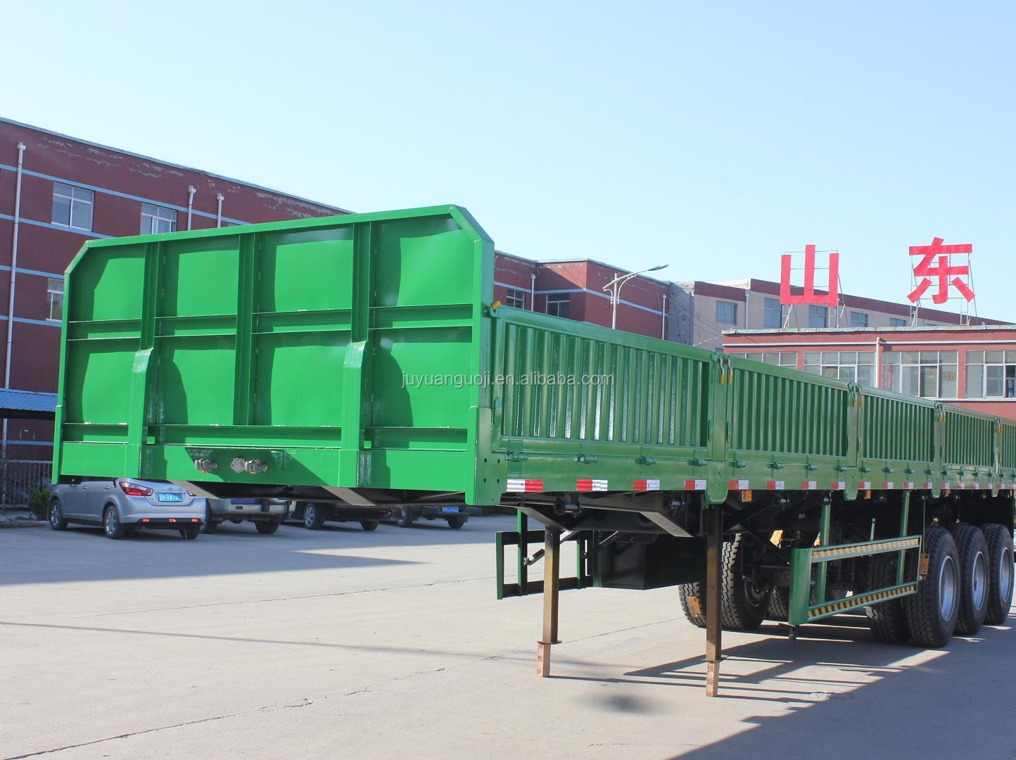 40 60 Tons Side Wall Fence Cargo Semi Truck Trailer with 4 Axles and Multifunctional
