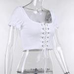 Skinny Navel Multi - Color U Collar Corns With Cardigan Blouse Women