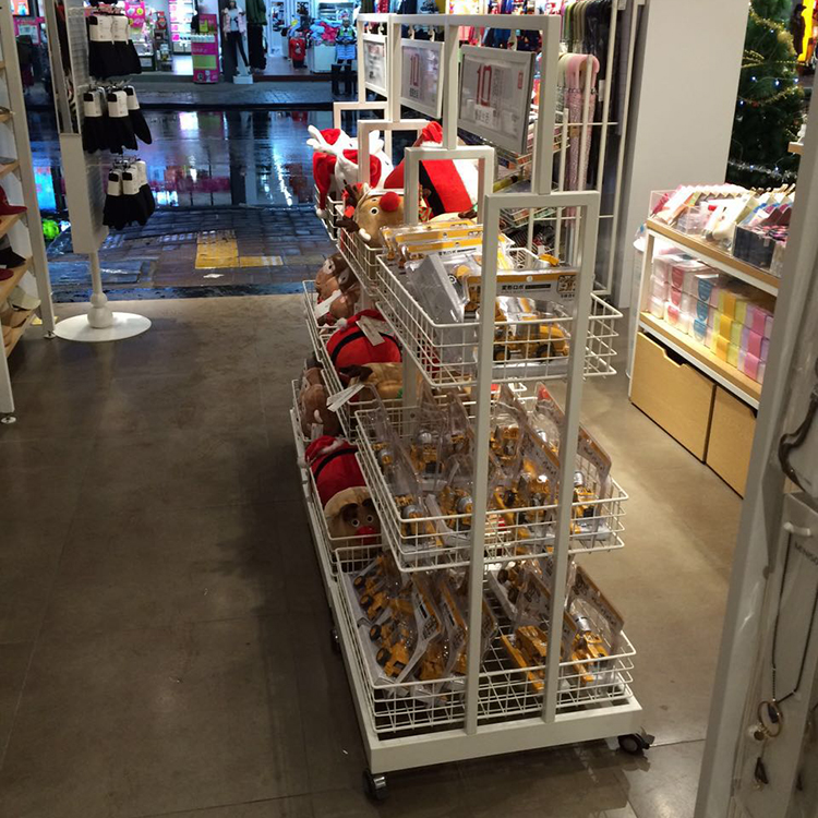 Customized Gift Display Stand Wire Mesh Display Rack For Grocery Double Sided