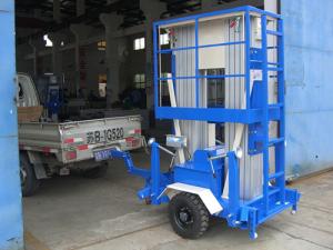 Quality Dual Mast Aluminum Aerial Work Platform Towing Type Lifting Height 8m wholesale