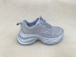 Women fashion sport shoes with bling rhinestone breathable upper grey black