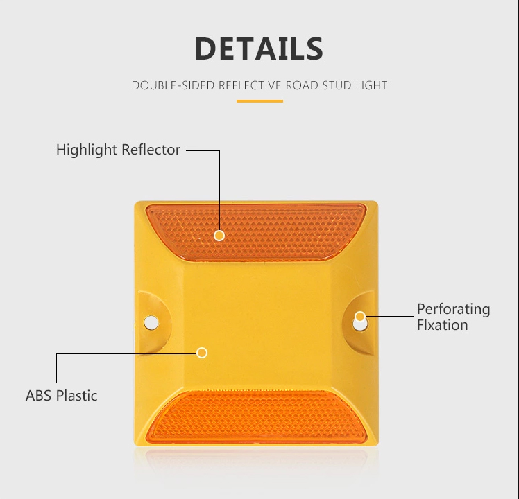 Traffic Safety Road Stud with Reflectors in White Yellow Red Blue or Green LED Color