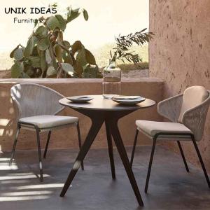 Quality Nordic Rope Rattan Woven Dining Chair Outdoor Furniture Garden 65x70x75cm wholesale