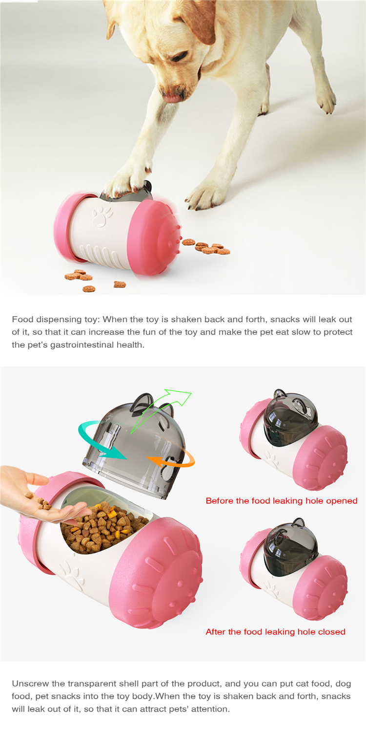 Hot Selling Non Electrified Pet Food Leaker Educational Pet Interactive Toy Swing Bear Tumbler Pet Food Spiller
