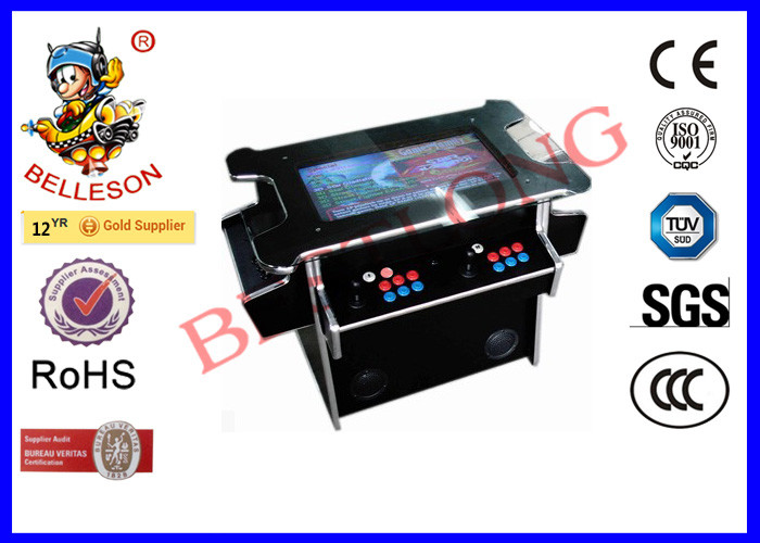 Classic Sticker Cocktail Table Arcade Machine , Black Coin Operated Game Machines
