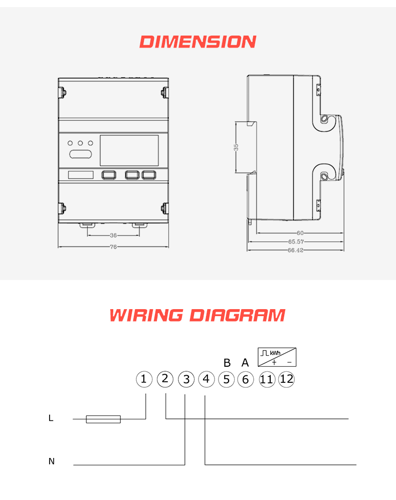 White EM415-Mod-WL Single Phase Lorawan Energy Meter with Digital Display