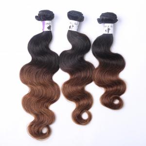 Quality hair products 100% virgin unprocessed cheap root black ombre color human hair weft wholesale