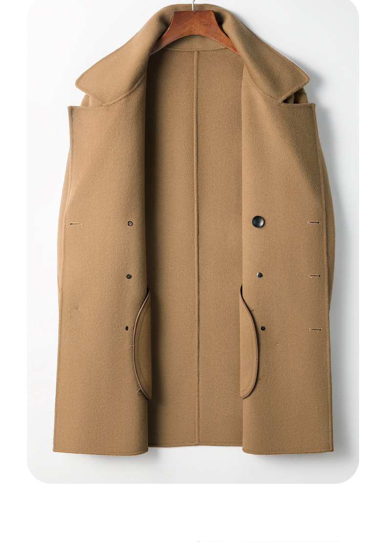 Cotton Lapel Men's Winter Coat Oversized Single Breasted Trench Jacket for Cold Days