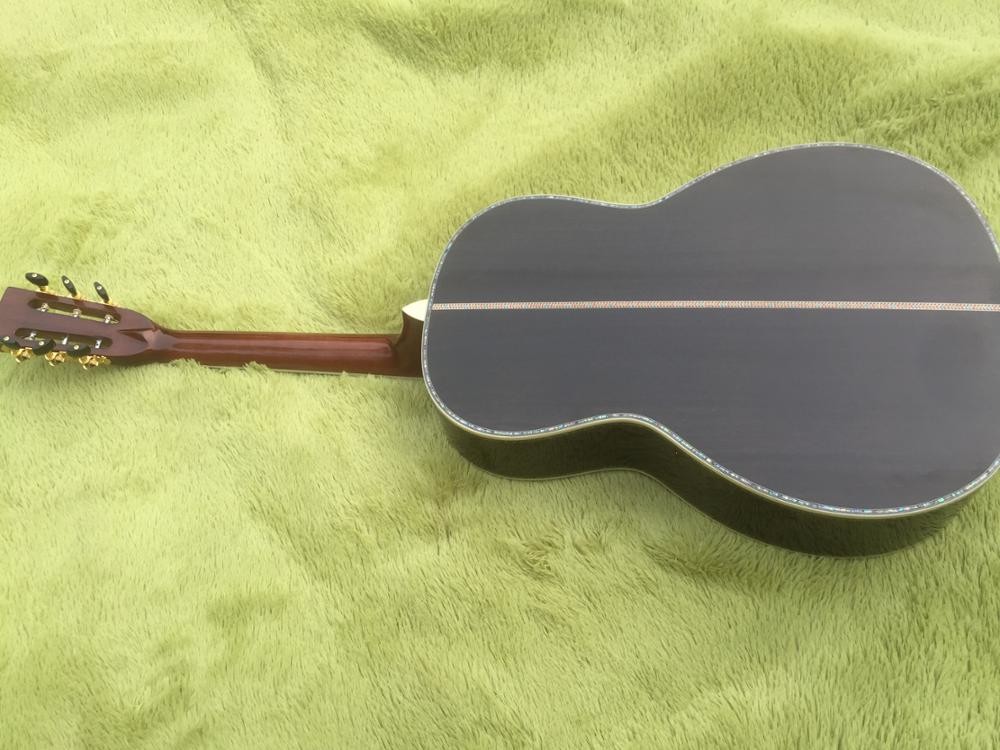 Custom 000 Deluxe classic acoustic guitar,Solid Spruce top,Real Abalone binding,39 inch Ebony fingerboard Guitar