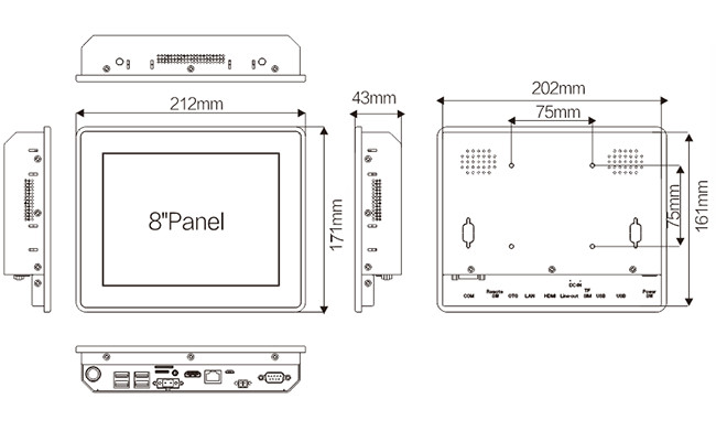 IP65 Android 7.1 Industrial All In One PC Touch Screen 8 Inch