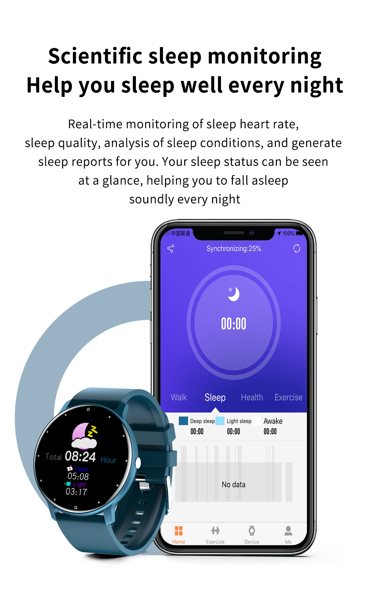 1.28Inch IP67 Bluetooth Smart Watch Heart Rate Resting Monitoring