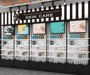 Quality Cold Rolled Steel Cosmetic Display Cabinet / Retail Makeup Display Stand wholesale