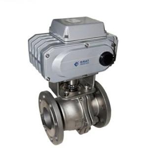 Quality Dn100 Pn16 WCB Flange Electric Ball Valve Stainless Steel Flange Connection wholesale