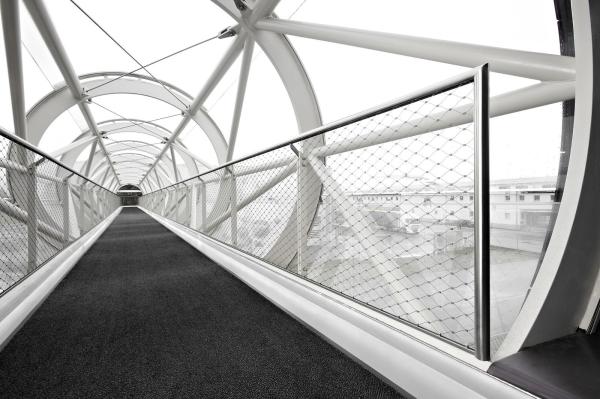 Anti Corrosion Stainless Steel Ferrule Rope Mesh For Corridor / Flyover