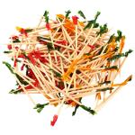 6.5 Cm Colorful Disposable Decorative Bamboo Wood Tooth Picks For Cocktail Fruit