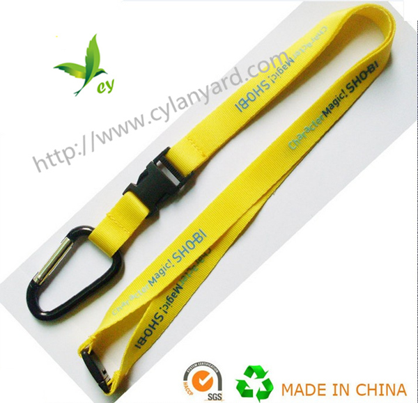carabiner hook polyester lanyard with printed logo