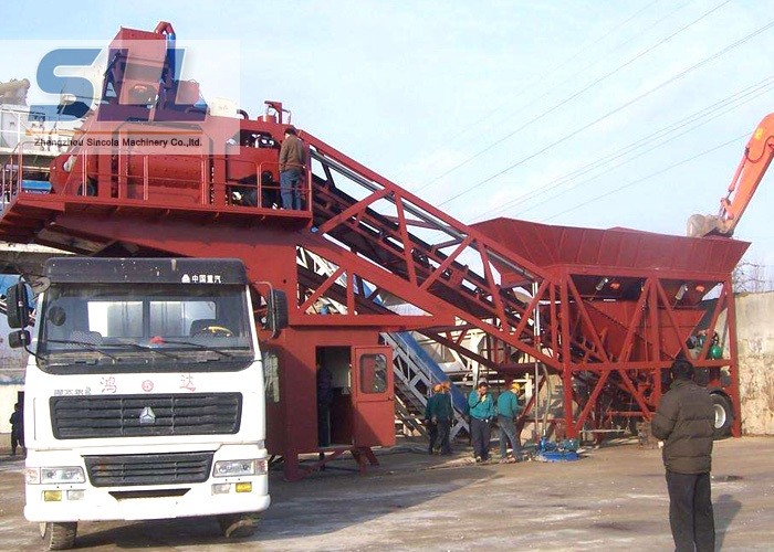 Wet Mix Mobile Concrete Batching Plant Computer Control 35m3/H Capacity