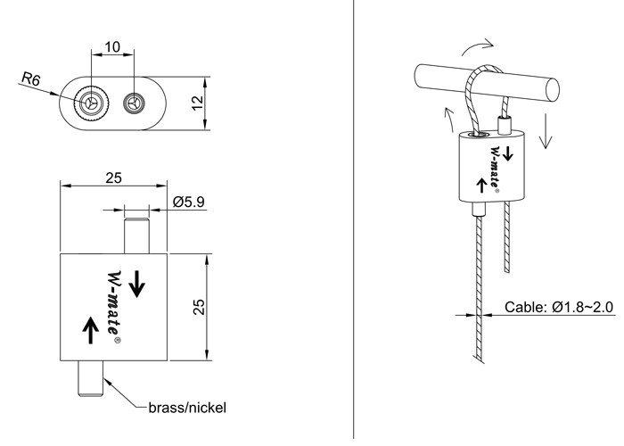 Oval Cable Looping Gripper , Oxidation Surface Steel Cable Hanging System