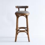 Nordic Leather Rustic Wood Bar Stools Counter Height Classic Leather Pu