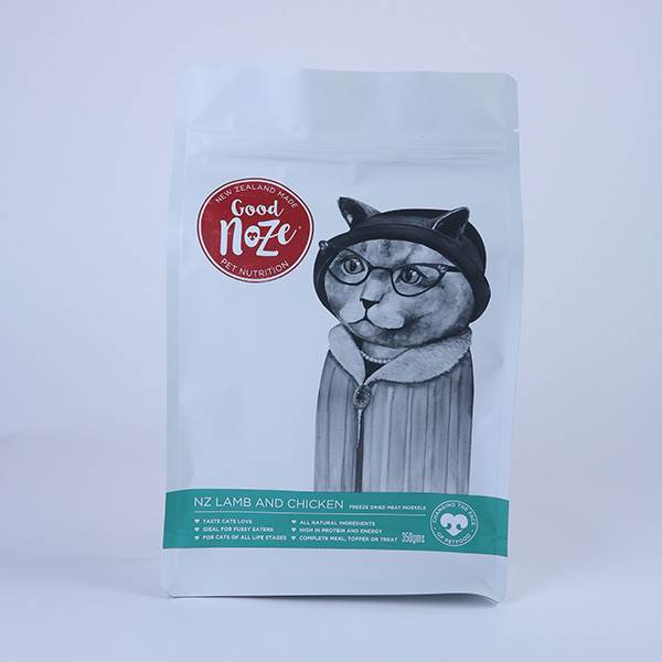 Aluminum Zipper 300g Flat Bottom Bag Packaging Cat Food Big Bags