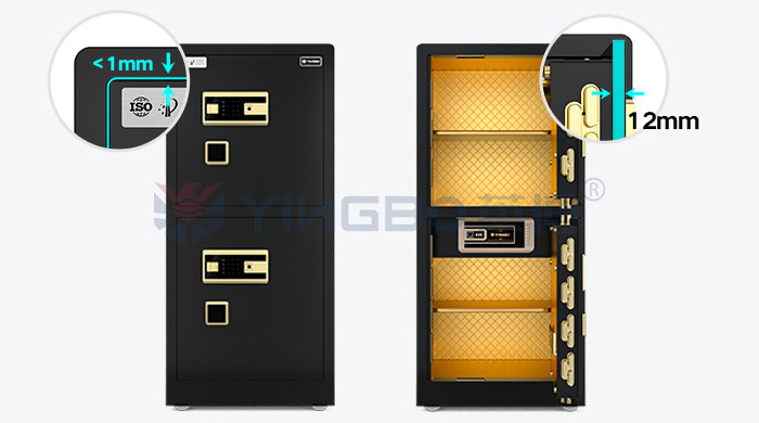 H1200mm Dual Alarm Double Door House Safe Box Biometric Safe Box Black
