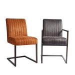 Antique Restaurant Armrest Furniture 87cm 51cm Leathaire Dining Chair
