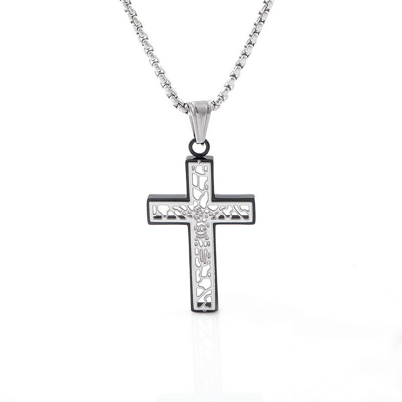 New hollowed out cross men's necklace, fashionable, simple and exquisite accessories wholesale