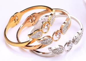 Quality Korean angel titanium steel hollowed out bracelet diamond accessories female zircon spring opening pouch drill hand ring wholesale