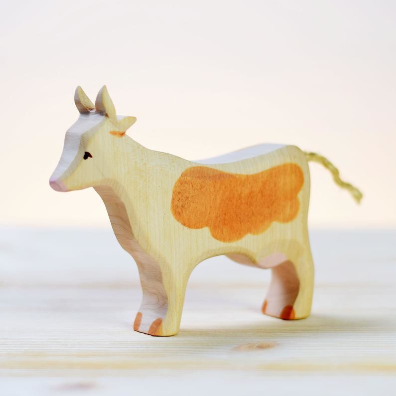 Montessori Kids Handmade Wooden Animals tabletop Wooden Chicken Toy