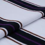 100% Cotton Textured Stripe Fabric Grey And Black Soft Yarn Dyed Material