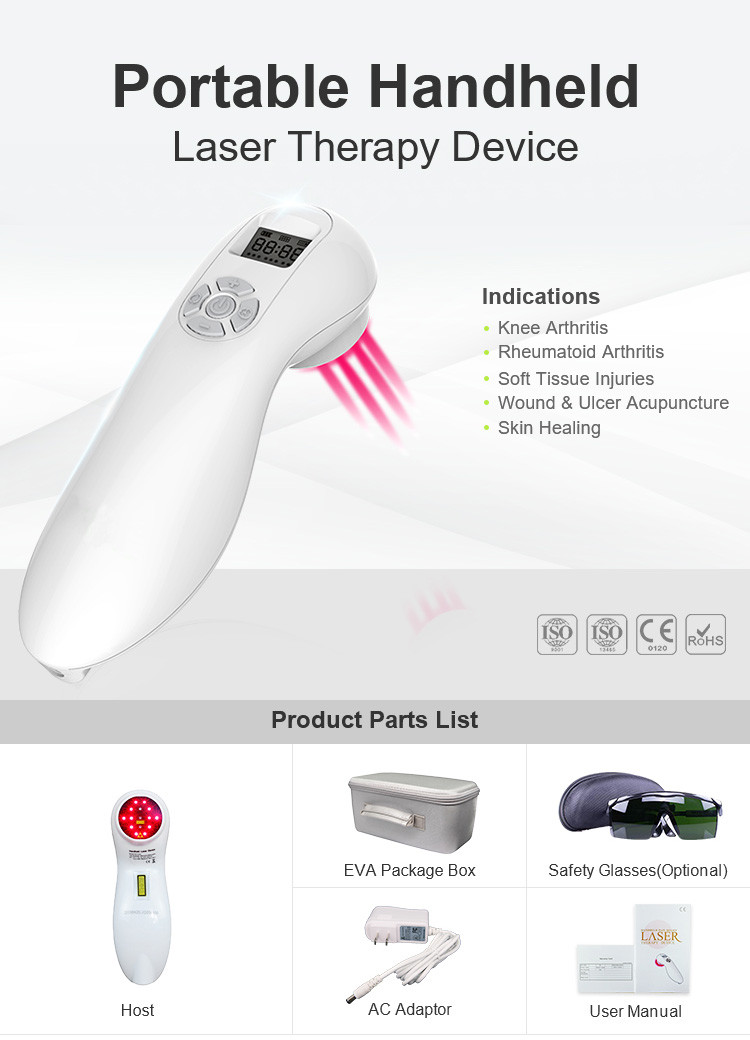 808nm 650nm Medical Healthcare Equipment Pain Relief Handheld Cold Laser Therapy Device