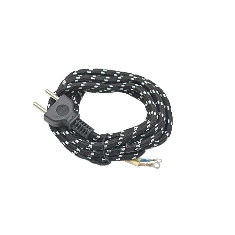 Electric Iron Power Supply Multi Color Cotton Braided Cable 100m Roll with VDE Approved Plug and PVC/Rubber Insulation