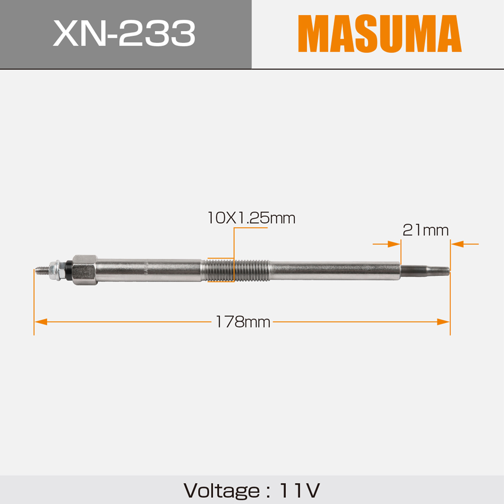Glow Plug D17A2 1700cc XN-233 MASUMA Auto Style for NISSAN AD 11065-AD200 11065-AD21A