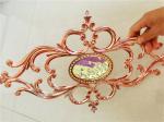 Golden pink double pane glass inserts flowers decorative double glazing glass