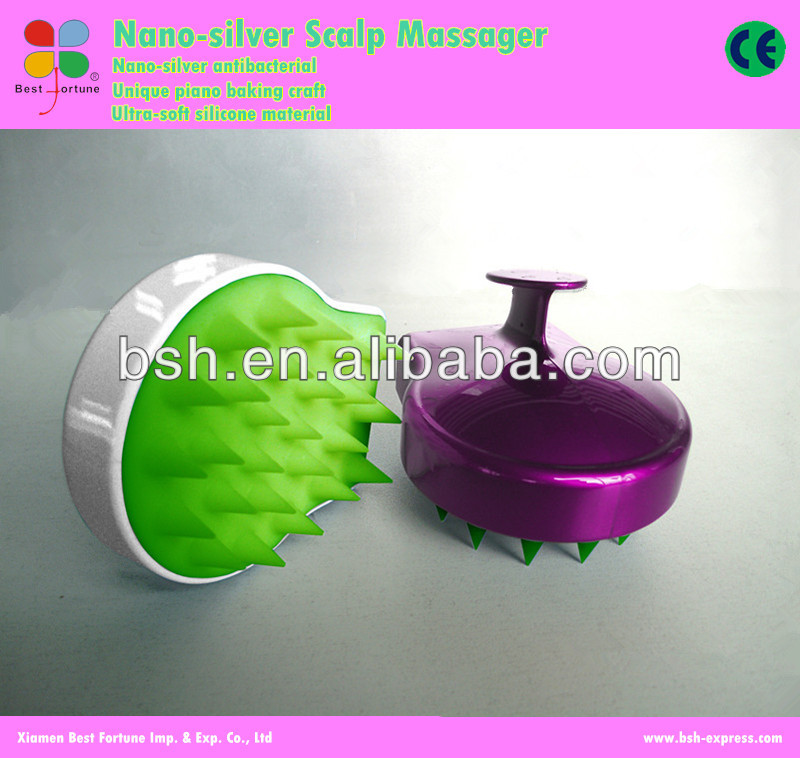 Tourmaline Head Scalp Massaging Shampoo Brush , Scalp Exfoliation Brush