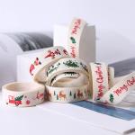 16mm*100y Merry Christmas Printed Cotton Ribbon Customized Cotton Ribbon