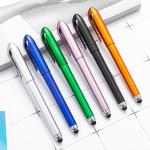 Soft Touch Screen Metal Stylus Pen with Brass Telescope Barrel and 0.5mm Writing