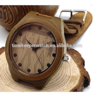 Quality New Causal Genuine Cowhide Leather Luminous Needle Luxury Men Watches 100% Natural Green Wood Wristwatch wholesale