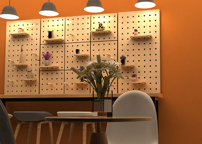 750kg/m3 MDF Pegboard Wood Photo Frame Perforated Hardboard With Holes