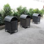 Customized Outdoor Trash Cans , Steel Trash Bin For Park Street
