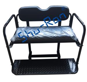 Quality EZGO RXV Golf Cart Flip Folding Rear Back Seat Kit - Black Cushions wholesale
