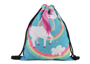 Quality Picnic Travel Cute Polyester Drawstring Bags Gym Sack With Logo wholesale