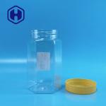 Bulk 670ml Transparent Plastic Packaging Jar Hexagon Wide Mouth PET Food