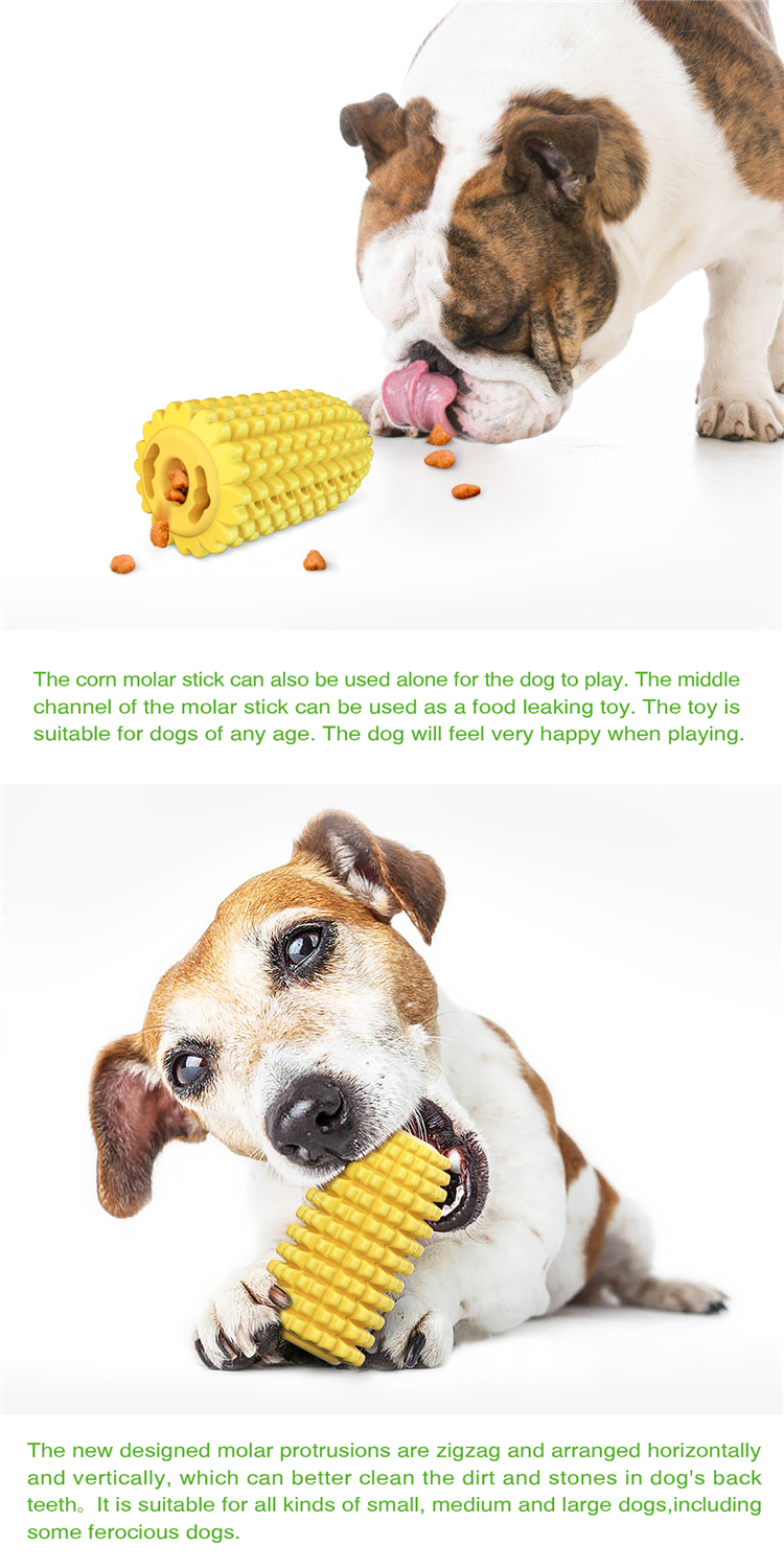Durable Bite Resistant Dog Tug Pull Rope Toy Corn Suction Cup Puppy Toys Dogs Supplies Pet Molar Ball New Material Toothbrush