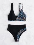 black style swimwear two pieces ,Rainbow colour Sexy full Size Ladies Swimwear