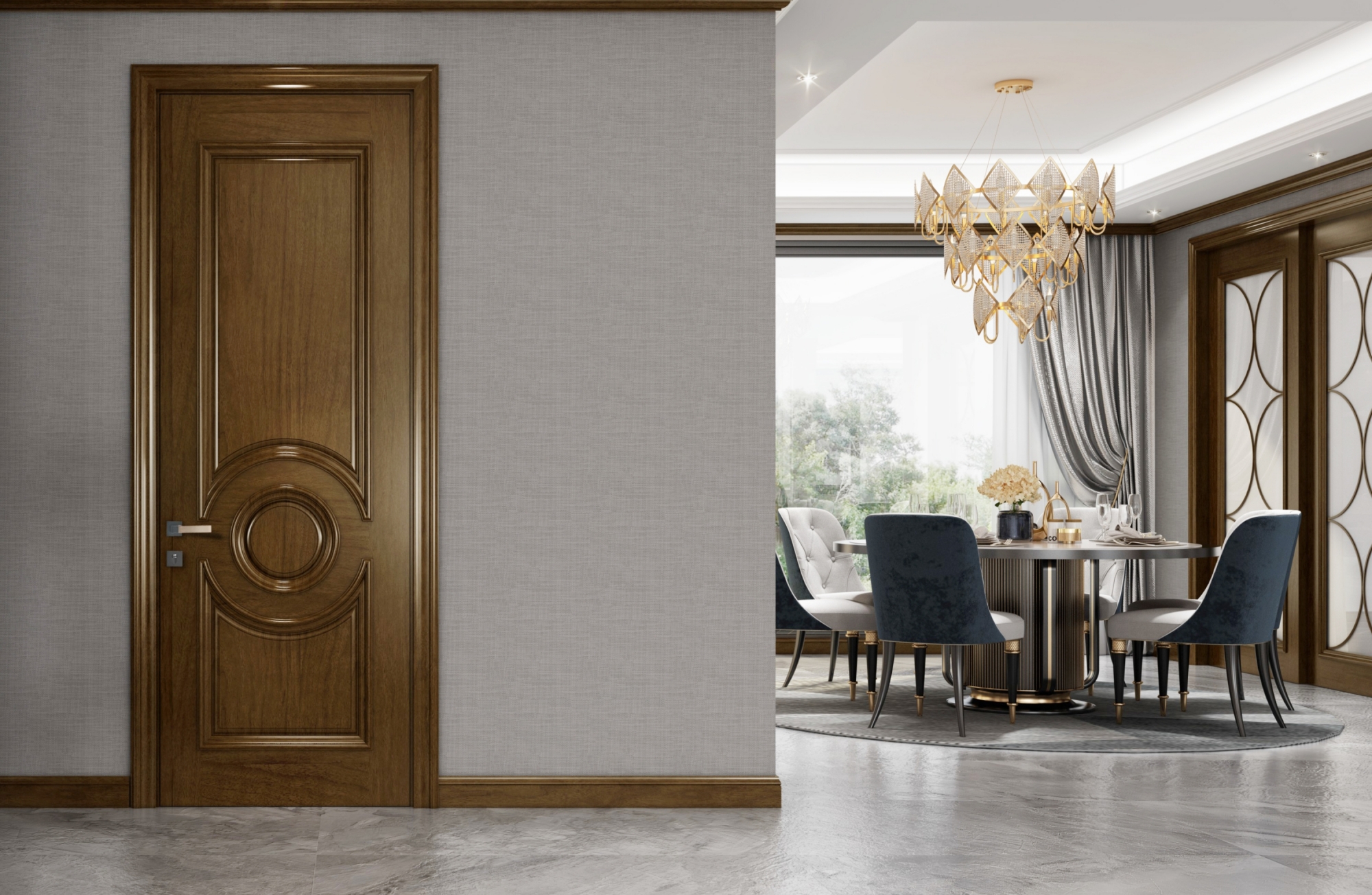 Custom Interior Wooden Door Modern Design Luxury Wooden Room Doors for Bedroom Upgrade