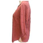 100% Viscose Ladies Embroidered Blouse With Turn Down Collar