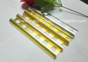 Quality Gold Polished Aluminium Tile Edge Trim , Extruded Bathroom Tile Metal Trim wholesale