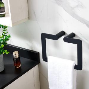 Quality ODM Black Bathroom Towel Rings Hand Towel Holder Wall Mounted wholesale